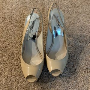 Michael Kors Nude Patent Leather Slingback Size 8